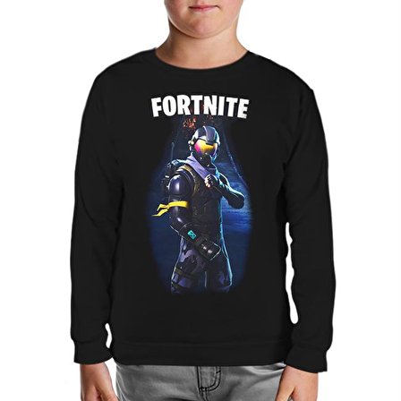 Fortnite - Data Siyah Çocuk Sweatshirt