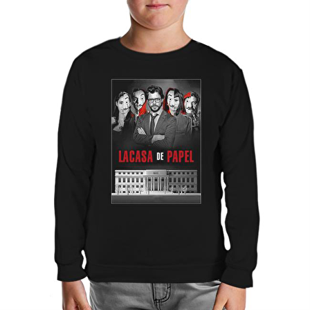 La Casa De Papel - Team Siyah Çocuk Sweatshirt