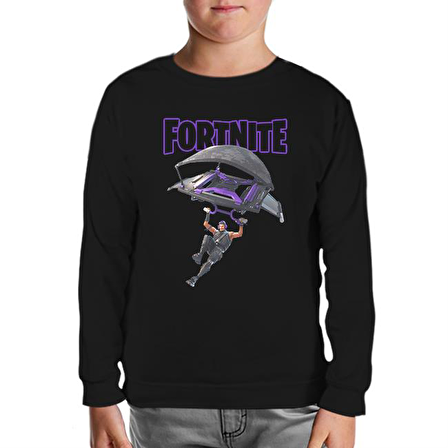 Fortnite - A l'air Siyah Çocuk Sweatshirt