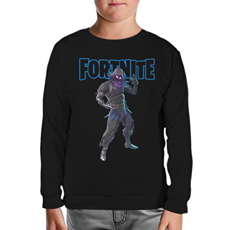 Fortnite - Raven Siyah Çocuk Sweatshirt