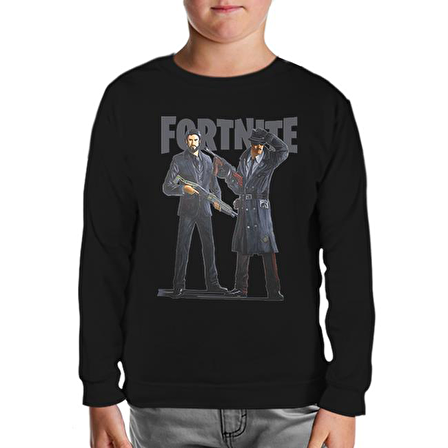 Fortnite - Gangs Siyah Çocuk Sweatshirt