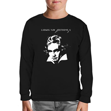 Ludwig van Beethoven Siyah Çocuk Sweatshirt