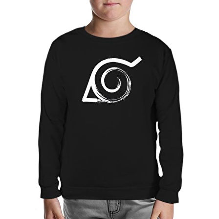 Naruto - Logo Siyah Çocuk Sweatshirt
