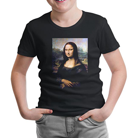 Mona Lisa Siyah Çocuk Tshirt