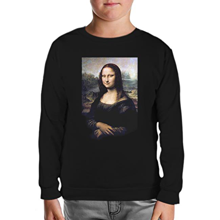 Mona Lisa Siyah Çocuk Sweatshirt