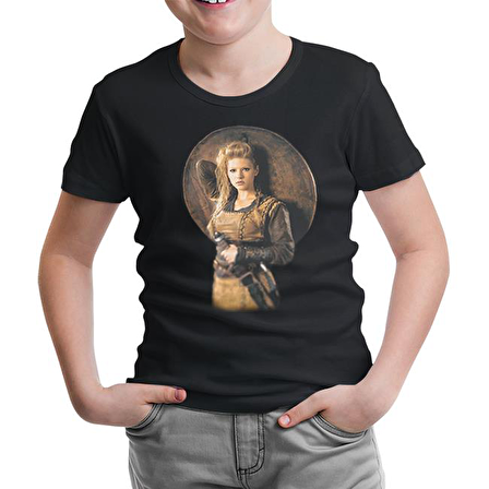 Vikings - Lagertha Siyah Çocuk Tshirt
