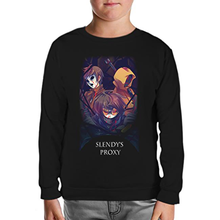 Slendy's Proxy Siyah Çocuk Sweatshirt