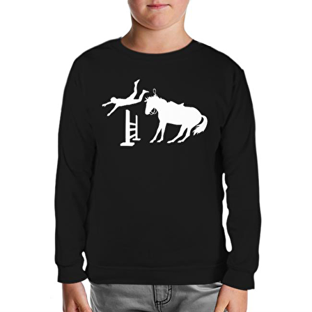 At 12 Siyah Çocuk Sweatshirt