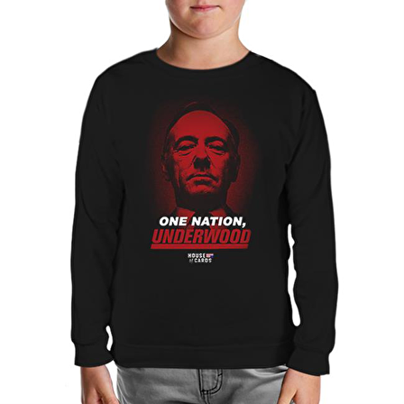 House of Cards - One Nation Siyah Çocuk Sweatshirt