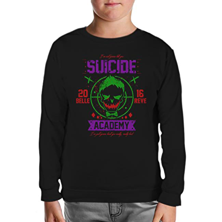Suicide Squad - Academy Joker Siyah Çocuk Sweatshirt