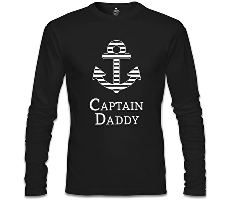 Captain Daddy 2 Siyah Erkek Sweatshirt