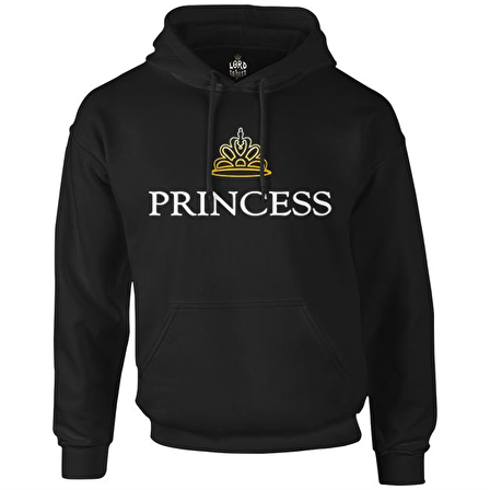 Princess Siyah Erkek Fermuarsız Kapşonlu