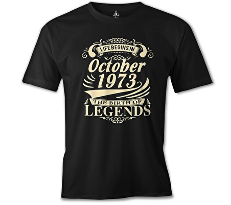 Life Begins in 1973 II Siyah Erkek Tshirt