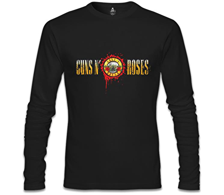 Guns N Roses - Drops Logo Siyah Erkek Sweatshirt
