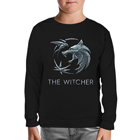 The Witcher - Wolf Siyah Çocuk Sweatshirt