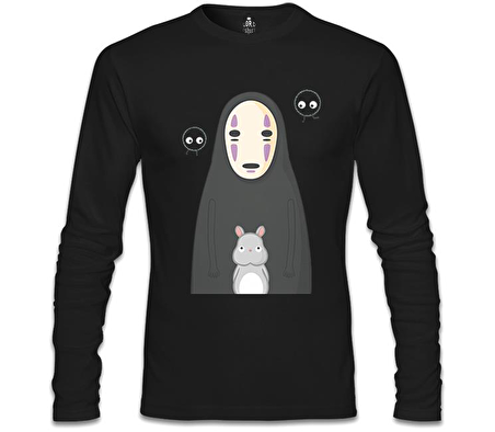 Sprited Away - Kaonashi Siyah Erkek Sweatshirt