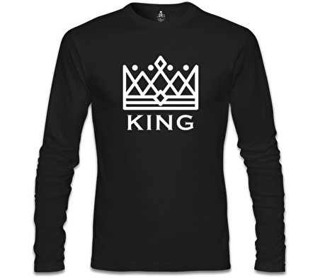 King and Queen - King Siyah Erkek Sweatshirt