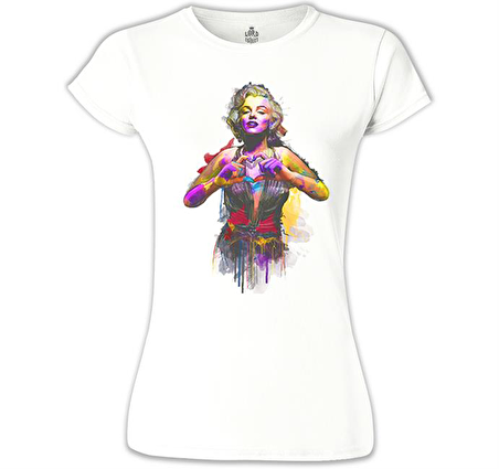 Marilyn Monroe - Love Beyaz Bayan Tshirt