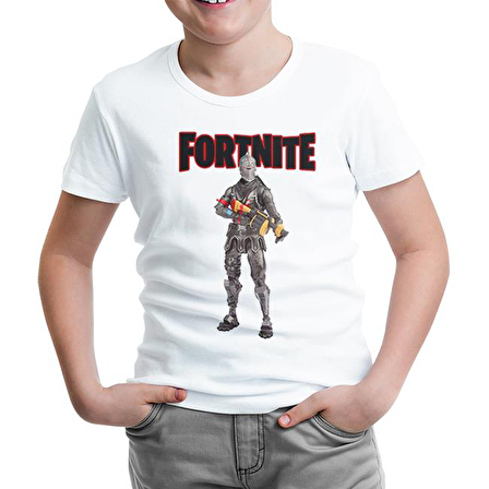 Fortnite - Black Knight Shield Beyaz Çocuk Tshirt