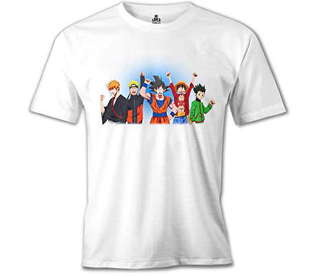 Anime Heros Beyaz Erkek Tshirt