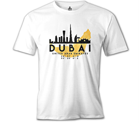 Dubai - City Beyaz Erkek Tshirt