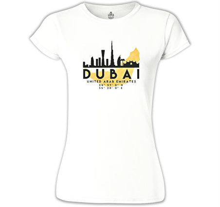 Dubai - City Beyaz Bayan Tshirt