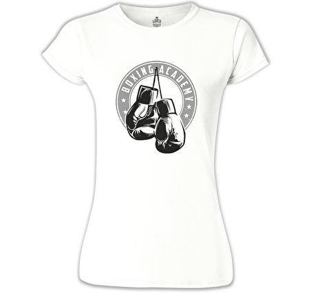 Boxing - Eldiven Beyaz Bayan Tshirt