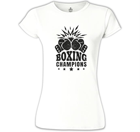 Boxing - Şampiyon Beyaz Bayan Tshirt