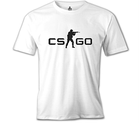 Counter Strike - CS Logo Beyaz Erkek Tshirt