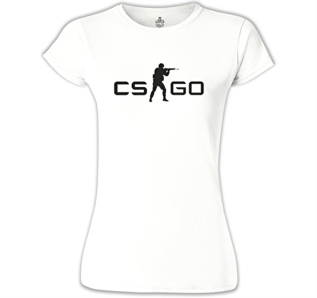 Counter Strike - CS Logo Beyaz Bayan Tshirt