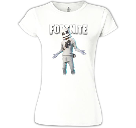 Fortnite - Marshmello II Beyaz Bayan Tshirt