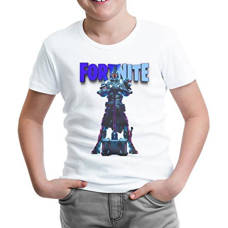 Fortnite - Ultima Knight Blue Beyaz Çocuk Tshirt