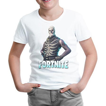 Fortnite - Skull Beyaz Çocuk Tshirt