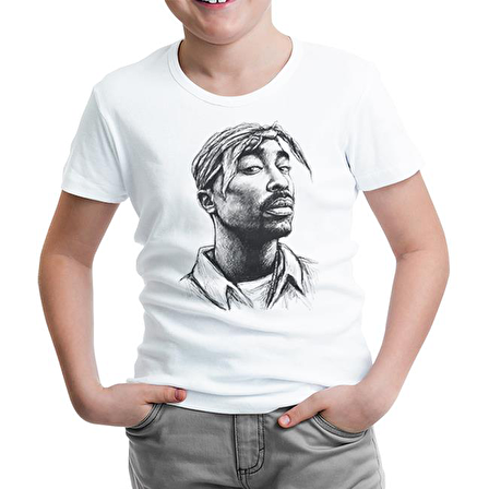 Tupac Shakur - Bandana Beyaz Çocuk Tshirt