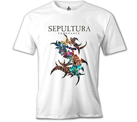 Sepultura - Endurance Logo Beyaz Erkek Tshirt