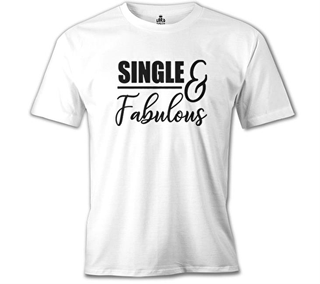 Single and Fabulous Beyaz Erkek Tshirt