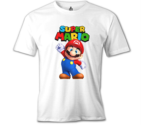 Super Mario - Win Win Beyaz Erkek Tshirt
