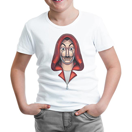La Casa de Papel - The Mask Beyaz Çocuk Tshirt