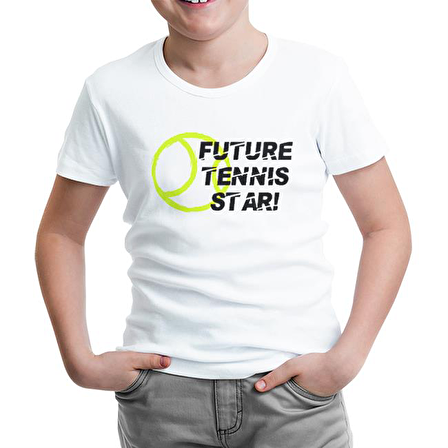 Future Tenis Star Beyaz Çocuk Tshirt