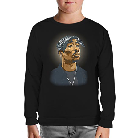 Tupac Shakur - Necklace Siyah Çocuk Sweatshirt