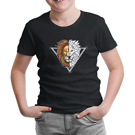 Aslan Triangle Siyah Çocuk Tshirt
