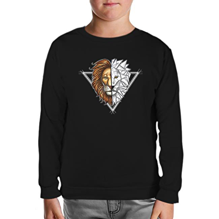Aslan Triangle Siyah Çocuk Sweatshirt