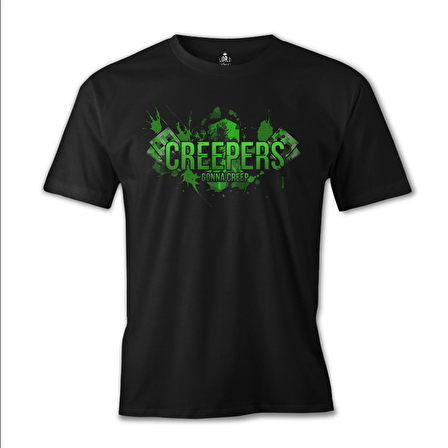 Minecraft - Creepers Siyah Erkek Tshirt