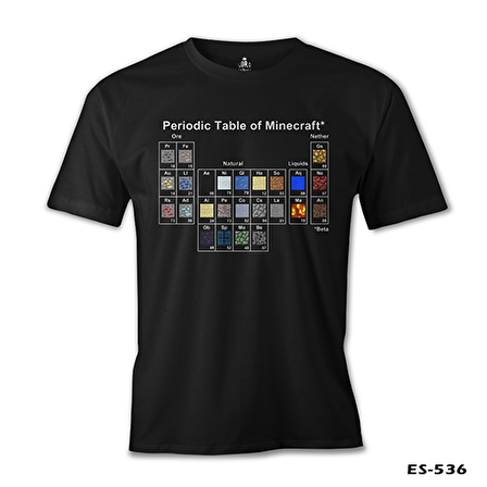 Minecraft - Periodic Table Siyah Erkek Tshirt