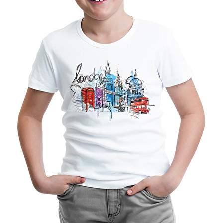 Londra - Kulübe Beyaz Çocuk Tshirt