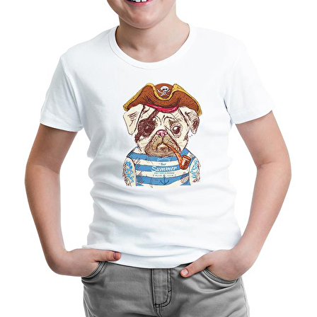 Köpek - Korsan Beyaz Çocuk Tshirt