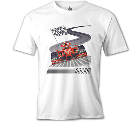 Araba - Yarış Beyaz Erkek Tshirt
