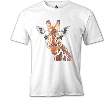 Zürafa - Yüz Beyaz Erkek Tshirt