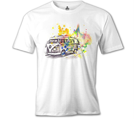 WV - Minibüs Beyaz Erkek Tshirt