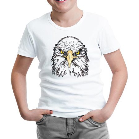 Kartal - Yüz Beyaz Çocuk Tshirt